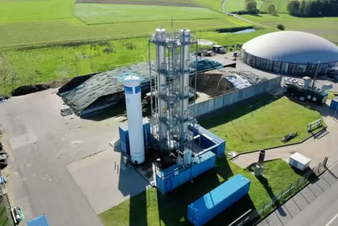 Der Energiepark in Winzeln samt Biogasanlage. 