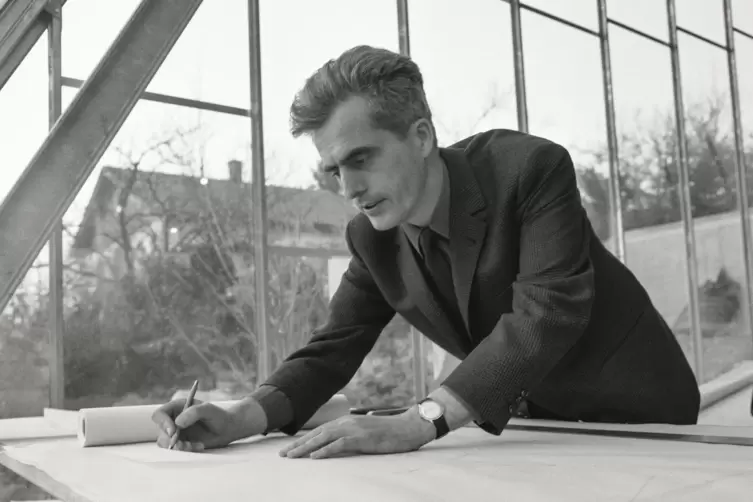 Frei Otto im Atelier Warmbronn (ca. 1969).