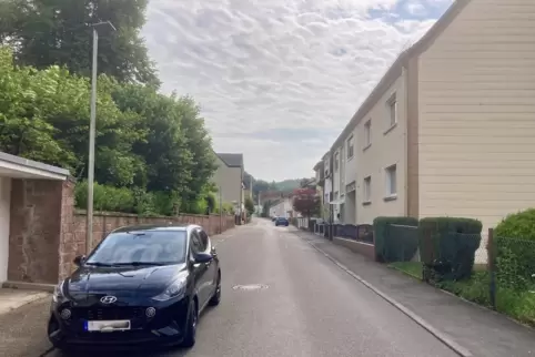 Der schwere Klärschlammtransporter muss in der Littersbachstraße öfter auf den Gehweg ausweichen, wodurch der Bordstein und der 