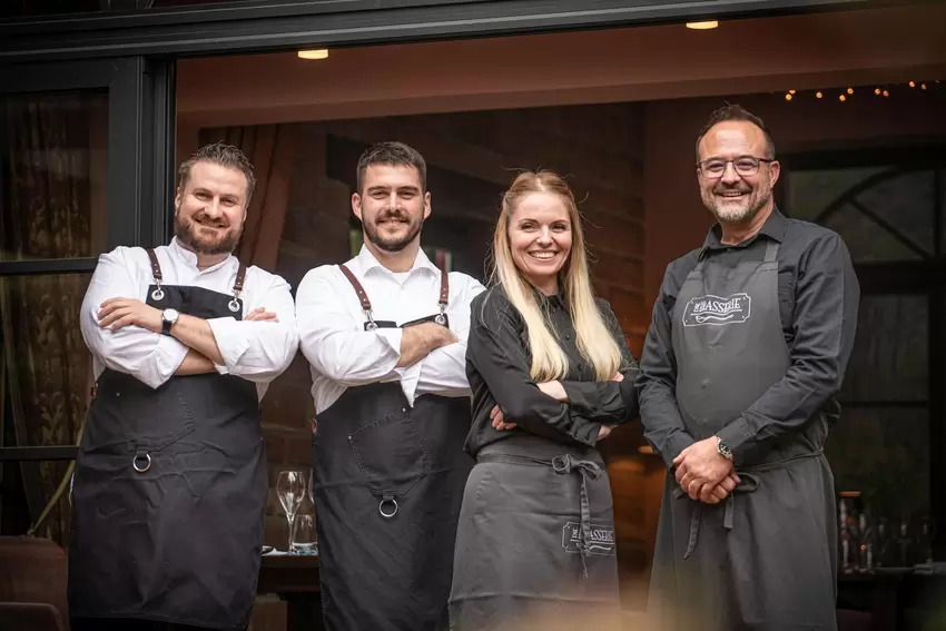 Das »Die Brasserie«-Team (v.l.n.r.): Vjekoslav Pavic, Sandor Kalman, Lena Pavic, Edin Malicbegovic.