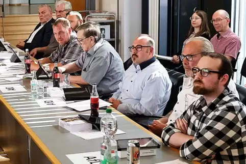 Die achtköpfige Fraktion der AfD in der ersten Sitzung nach der Kommunalwahl. 