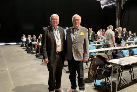 Spielen in der Landespartei eine wichtige Rolle: FDP-Ehrenvorsitzender Rainer Brüderle (rechts) und Ehrenschatzmeister Jürgen Cr