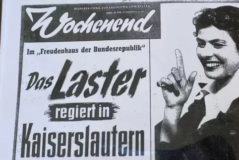 Schlagzeile einer überregionalen Wochenendzeitung vom August 1954. 