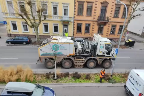 Ein Vibro-Truck, der im Februar im Auftrag von Vulcan Energy durch Frankenthal gefahren ist. 