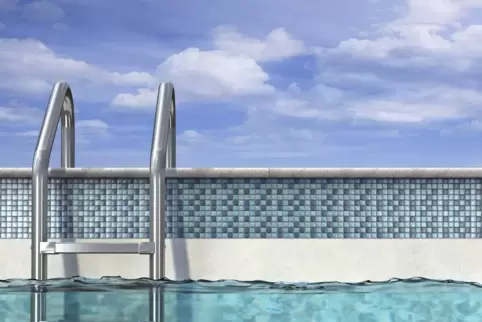 Der Pool, herrlich, Sonnenstrahlen glitzern Verheißungen ins gletscherblaue Aqua, mattes Treiben am Beckenrand.