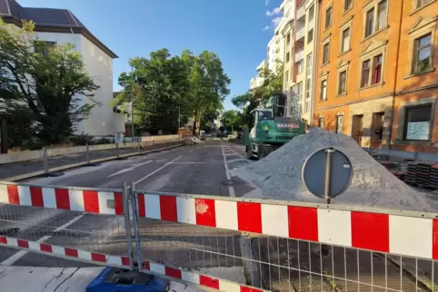 Baustelle in der Rohrlachstraße. 