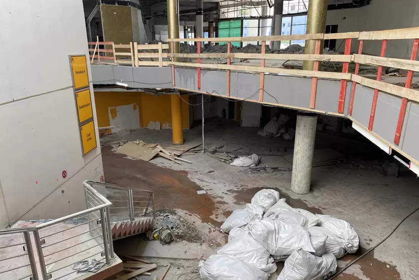 Rohbau: Das frühere Zentrum der Mall.