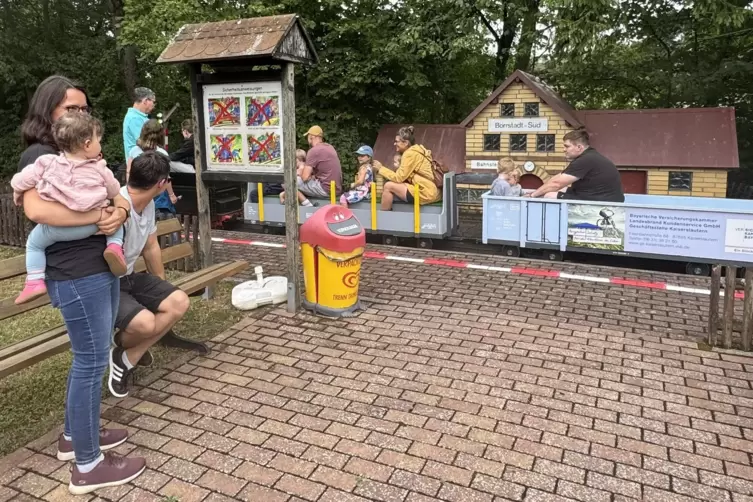 Seit 1985 ist die Gartenbahn in B&ouml;rrstadt ein beliebtes Ausflugsziel f&uuml;r Familien und Fans der Modelleisenbahn. Die Lokomotiven 