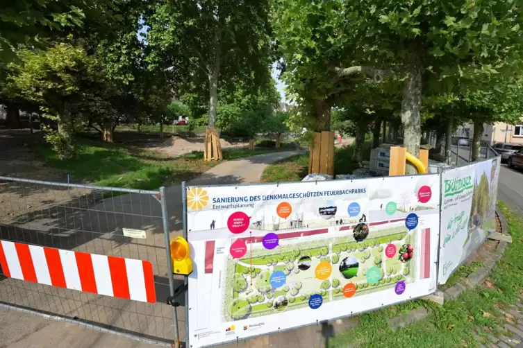 Feuerbachpark: Transparent zeigt, wie es werden soll. 