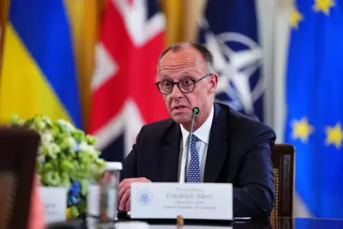 Friedrich Merz am Montag in Washington: Der Kanzler beteiligte sich nicht an der Lobhudelei, sondern pochte auf die Mindestbedin