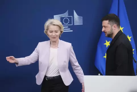 Einen Tag vor den Gesprächen, die Wolodymyr Selenskyj mit US-Präsident Trump in Washington führte, traf er Ursula von der Leyen 