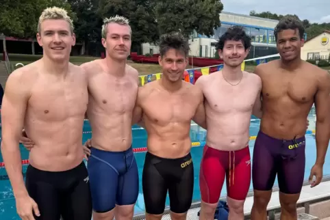 Das Team der Wsf Zweibrücken mit (von links) Lukas Fritzke, Levin Ortfeld, Nick Werner, Erik Rathgeber und Michael Raje feiert e