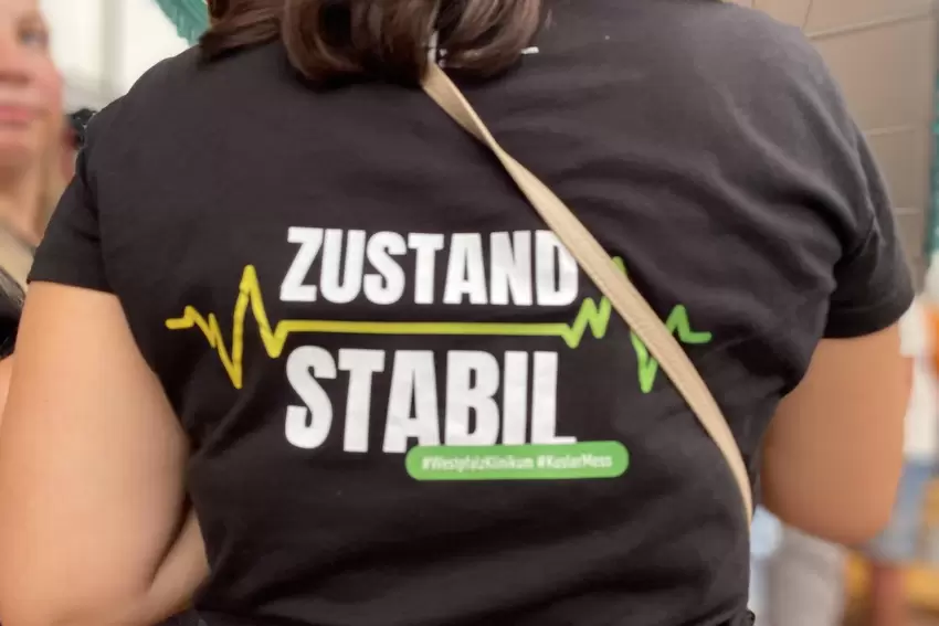Leicht zu erkennen: die Party-Station des Westpfalz-Klinikums.