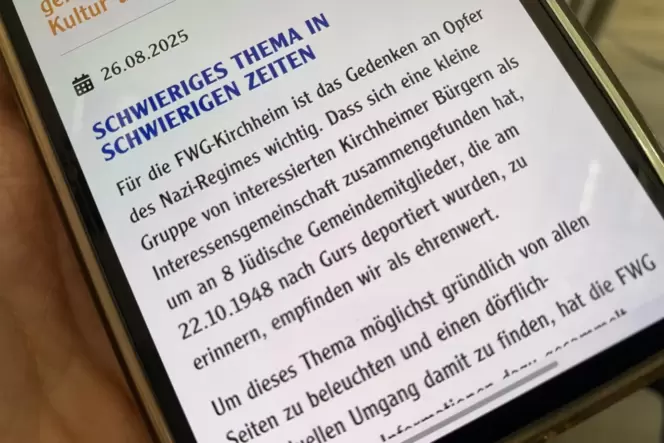 Mit peinlichem Fehler: Stellungnahme der Kirchheimer FWG auf ihrer Homepage.
