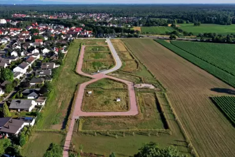 Das Baugebiet In den dreißig Morgen während der Erschließung vor drei Jahren.