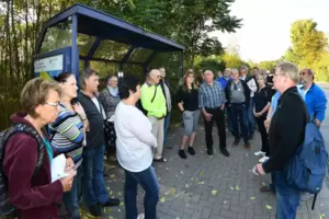 2018: Treffpunkt zu Waldbegehung als Informationsangebot zum Stadtwald. 