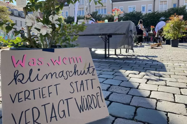 Am Rande des Parking Days: politische Botschaften. 