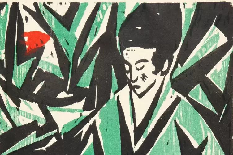 Kolonialer Blick? Ausschnitt von Otto Langes &bdquo;Dame in Gr&uuml;n&ldquo;, 1918/19.