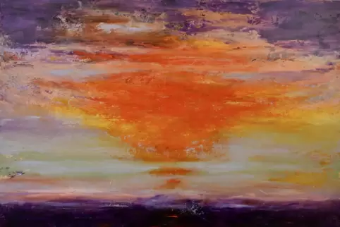 „Sonnenuntergang im Veneto“ ist der Titel des Gemäldes von Manuela Schwarz-Thomas (Ausschnitt).