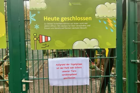 Bis hierhin und nicht weiter: Die gefiederten Tiere im Vogelpark Schifferstadt werden derzeit wegen des H5N1-Virus abgeschottet.