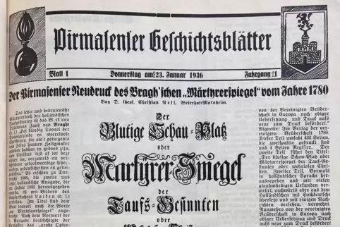 Mit den Pirmasenser Geschichtsblättern informierte der Verein die Pirmasenser regelmäßig über Historisches aus Stadt und Kreis. 