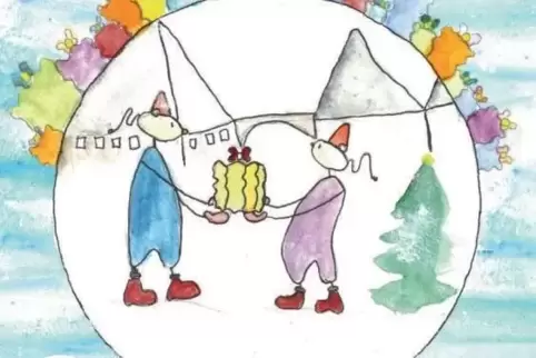 Das Weihnachtslos 2025 ziert eine Zeichnung von Lilli Schramm, Schülerin des Siebenpfeiffer-Gymnasiums Kusel. 