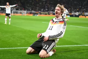 Nick Woltemade absolvierte 2022/23 31 Spiele für die SV Elversberg und erzielte zehn Tore. Mittlerweile ist er aus der Nationalm Nick Woltemade absolvierte 2022/23 31 Spiele für die SV Elversberg und erzielte zehn Tore. Mittlerweile ist er aus der Nationalm