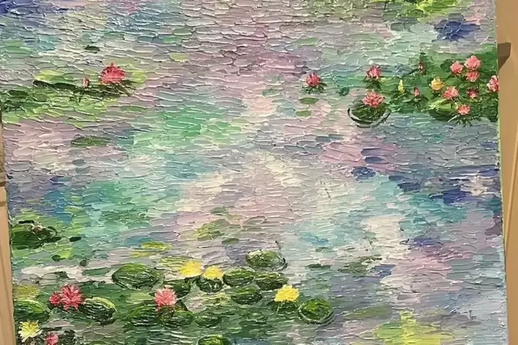 Caroline hat sich von Claude Montes Seerosenteich-Bilder inspirieren lassen. 