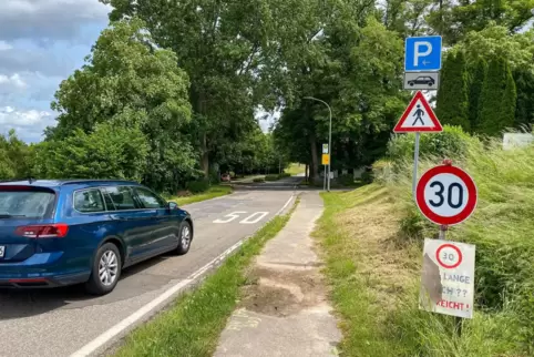 Ist die Straße schlecht, sorgen Tempolimits für Sicherheit und Verdruss, so wie hier auf der L 483 zwischen Kröppen und Vinninge