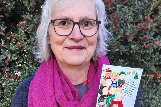 Will mit ihrer Weihnachtskarte auch auf eine weitere Gelegenheit zum Feiern aufmerksam machen: Ute Speyerer-Gauda. Will mit ihrer Weihnachtskarte auch auf eine weitere Gelegenheit zum Feiern aufmerksam machen: Ute Speyerer-Gauda.