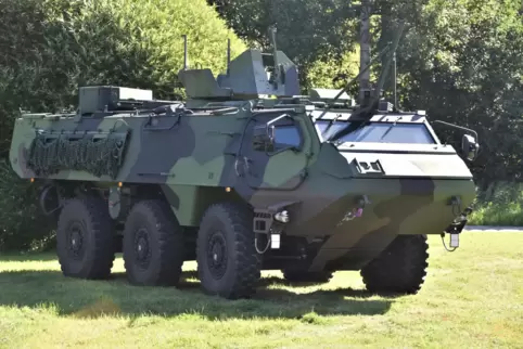 Der Radpanzer Patria 6x6 CASVS, der in Freisen gefertigt werden soll. 