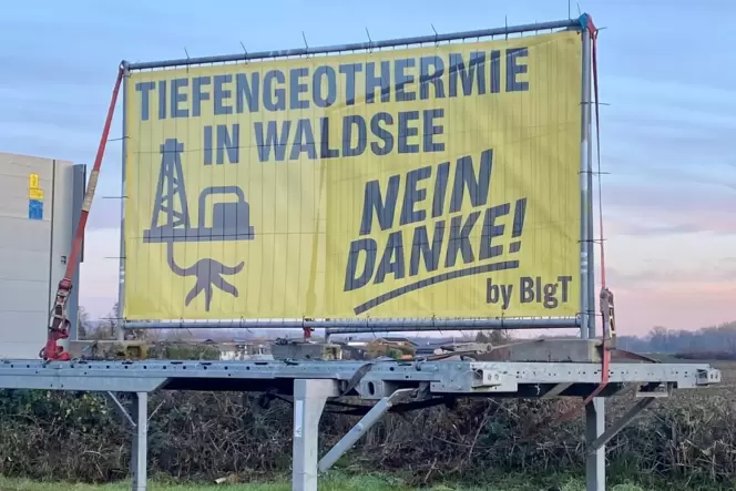 Ein Plakat der BIgT an der Schlichtstraße im Nordosten von Waldsee.