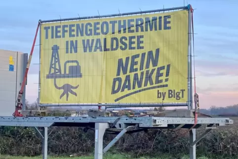 Ein Plakat der BIgT an der Schlichtstraße im Nordosten von Waldsee. 