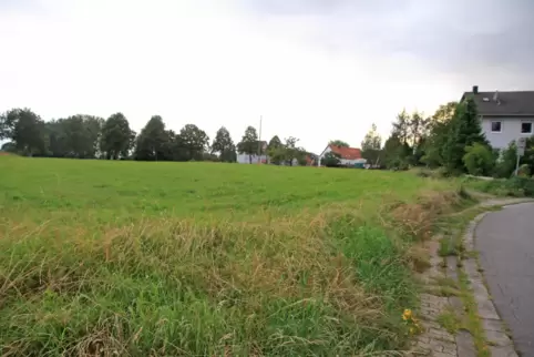 In diesem Bereich oberhalb der Straße „Am Dinschelt“ soll ein Supermarkt gebaut werden.