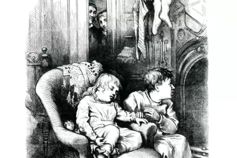 Nicht nur das Aussehen des Weihnachtsmann hat der gebürtige Landauer Karikaturist Thomas Nast gesprägt. Diese Zeichnung zeigt Ki