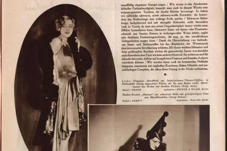 Betty Astor in einer Wiener Frauen-illustrierten.