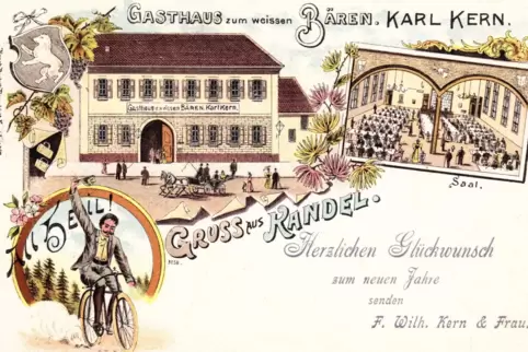 Mit dieser Ansichtskarte des Gasthofs grüßten die Wirtsleute Kern vor 90 Jahren Verwandte und Geschäftspartner zum Neuen Jahr.