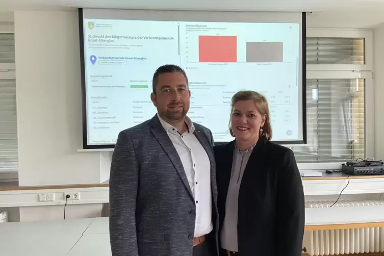 Der Neu-B&uuml;rgermeister und seine Frau Nina Schneider.