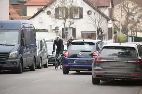 Sowohl Autos als auch viele Radfahrer nutzen die Weinstraße Süd. Derzeit werden zwei Varianten diskutiert, wie die Situation für