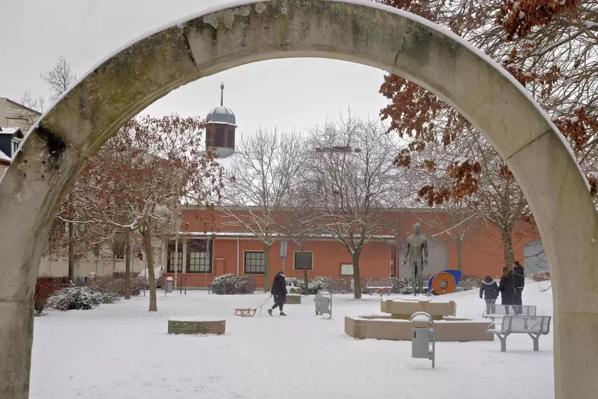 Eindrucksvolle Winterkulisse: Blick in die Adolf-Metzner-Anlage.