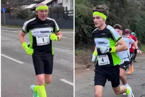 Jürgen Engels und Sebastian Schweikart, sein Kollege von den Sommerbiathleten des SV Steinwenden-Weltersbach, der einmal wie er 