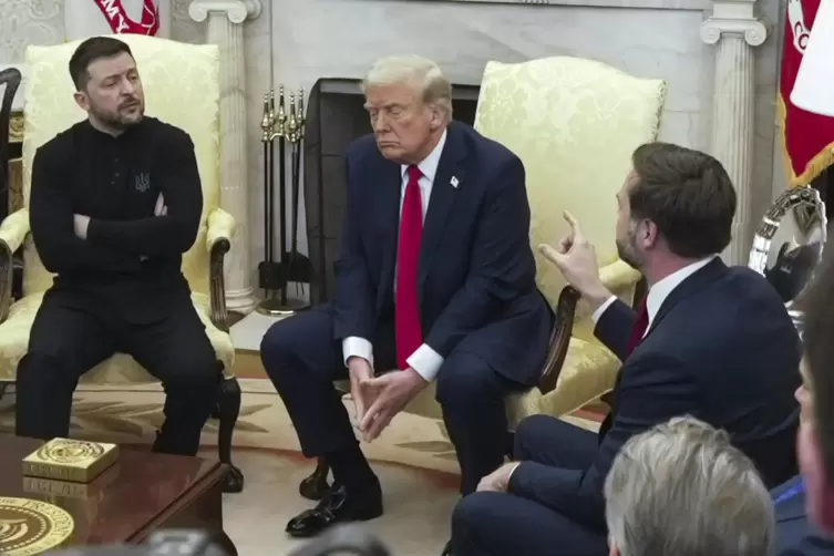 Feindselige Atmosph&auml;re: Wolodymyr Selenskyj im Wei&szlig;en Haus.