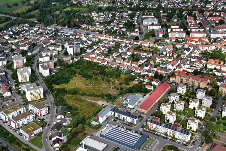 Fr&uuml;herer Sportplatz der Normand-Kaserne mit Umgebung: H&auml;user und Biotop geplant.
