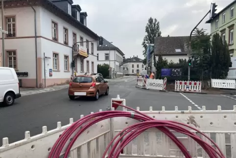 Glasfaser-Baustelle im vergangenen Herbst in der Maximilianstraße. 