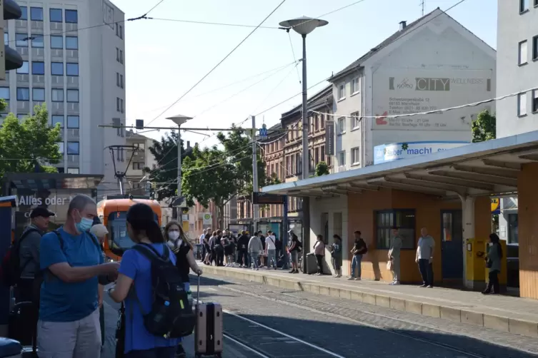 Die stark frequentierte Haltestelle am Tattersall in Mannheim ist ebenfalls von dem Bauprojekt betroffen.