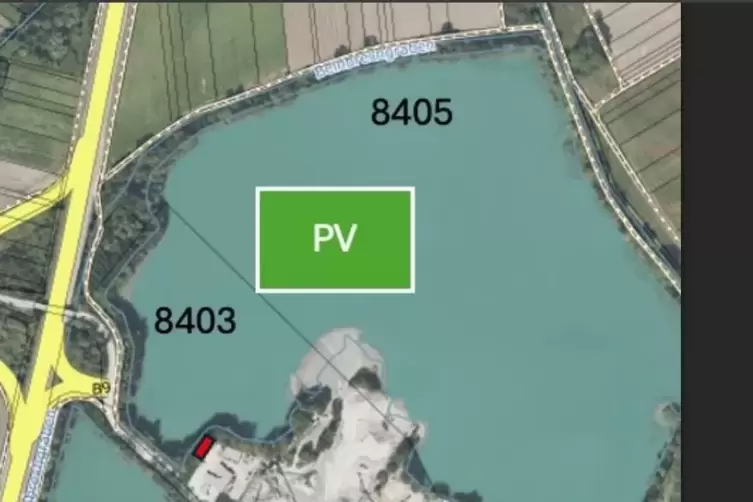 Eine Skizze der geplanten schwimmenden Photovoltaik-Anlage in Rheinzabern. 