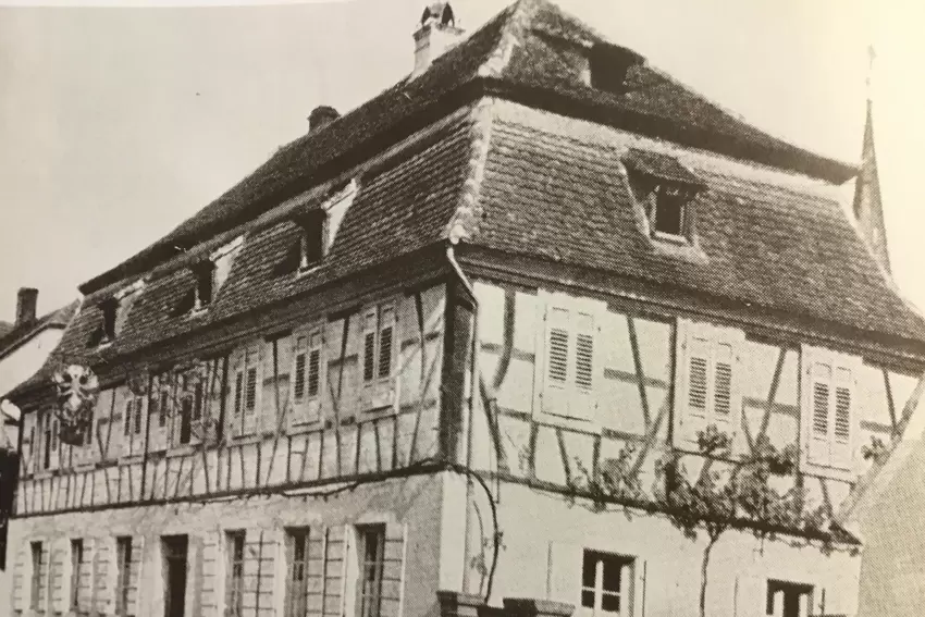 »Zum schwarzen Adler« in Dudenhofen, Foto von 1934.