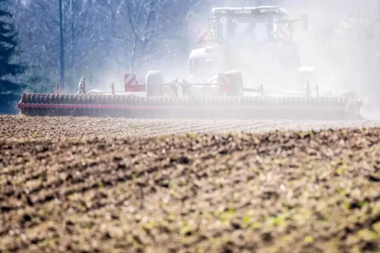 Landwirtschaft im Klimawandel: trockene B&ouml;den, Staubentwicklung und hohe Temperaturen setzen auch dem Herz zu.