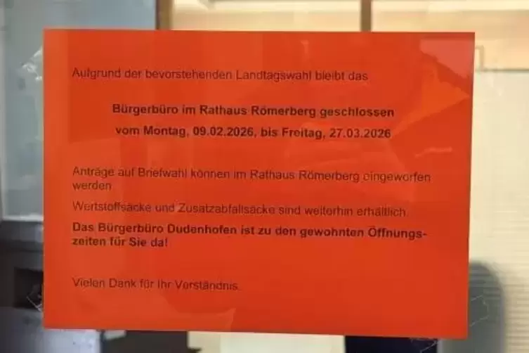 Diesen Aushang fand Michael Schepers am Rathaus vor, als er das B&uuml;rgerb&uuml;ro aufsuchen wollte. 