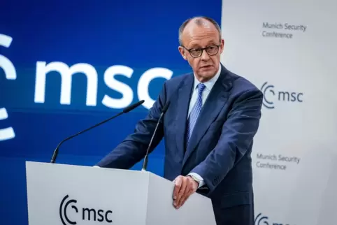 Merz auf der Münchner Sicherheitskonferenz. 